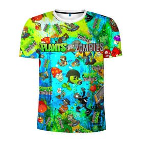 Мужская футболка 3D спортивная с принтом Plants vs Zombies в городе Новоалтайск, 100% полиэстер с улучшенными характеристиками | приталенный силуэт, круглая горловина, широкие плечи, сужается к линии бедра | plant | zombies | зомби | растения | растения против зомби