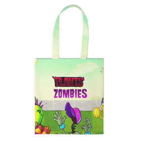Шоппер 3D с принтом PLANTS VS ZOMBIES в городе Новоалтайск, 100% полиэстер | Плотность: 200 г/м2; Размер: 34×35 см; Высота лямок: 30 см | garden warfare | pl | plants | plants vs. zombies | plants vs. zombies: garden warfare | popcap | zombies | кактус | картошка | подсолнух | растения против зомби | сад