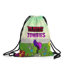 Рюкзак-мешок 3D с принтом PLANTS VS ZOMBIES в городе Новоалтайск, 100% полиэстер | плотность ткани — 200 г/м2, размер — 35 х 45 см; лямки — толстые шнурки, застежка на шнуровке, без карманов и подкладки | garden warfare | pl | plants | plants vs. zombies | plants vs. zombies: garden warfare | popcap | zombies | кактус | картошка | подсолнух | растения против зомби | сад
