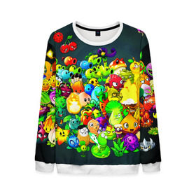Мужской свитшот 3D с принтом Plants vs. Zombies в городе Новоалтайск, 100% полиэстер с мягким внутренним слоем | круглый вырез горловины, мягкая резинка на манжетах и поясе, свободная посадка по фигуре | Тематика изображения на принте: garden warfare | pl | plants | plants vs. zombies | plants vs. zombies: garden warfare | popcap | zombies | кактус | картошка | подсолнух | растения против зомби | сад