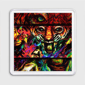 Магнит 55*55 с принтом HOTLINE MIAMI в городе Новоалтайск, Пластик | Размер: 65*65 мм; Размер печати: 55*55 мм | Тематика изображения на принте: abstraction games | dennaton games | devolver digital | game | hotline miami | hotline miami 2: wrong number | retrowave | synthwave | мотель | мотель майами
