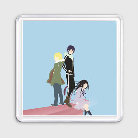 Магнит 55*55 с принтом Yato, Yukine & Hiyori в городе Новоалтайск, Пластик | Размер: 65*65 мм; Размер печати: 55*55 мм | Тематика изображения на принте: ghost | god of calamity | hiyori | iki | noragami | shinki | yato | yatogami | yukine | бездомный бог | бог бедствия | ики | призрак | секки | хиёри | шинки | юки | юкине | юкинэ | ято