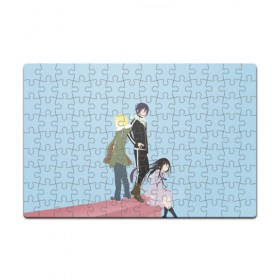 Пазл магнитный 126 элементов с принтом Yato, Yukine & Hiyori в городе Новоалтайск, полимерный материал с магнитным слоем | 126 деталей, размер изделия —  180*270 мм | ghost | god of calamity | hiyori | iki | noragami | shinki | yato | yatogami | yukine | бездомный бог | бог бедствия | ики | призрак | секки | хиёри | шинки | юки | юкине | юкинэ | ято