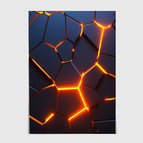 Постер с принтом 3D ПЛИТЫ | NEON STEEL | НЕОНОВЫЕ ПЛИТЫ в городе Новоалтайск, 100% бумага
 | бумага, плотность 150 мг. Матовая, но за счет высокого коэффициента гладкости имеет небольшой блеск и дает на свету блики, но в отличии от глянцевой бумаги не покрыта лаком | 3d | abstraction | geometry | hexagon | neon | paints | stripes | texture | triangle | абстракция | брызги | геометрия | краски | неон | неоновый | соты | текстура