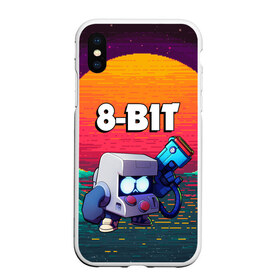 Чехол для iPhone XS Max матовый с принтом BRAWL STARS 8-BIT PIXEL ART в городе Новоалтайск, Силикон | Область печати: задняя сторона чехла, без боковых панелей | 8 bit | 8 бит. | 8bit | 8бит | android | brawl stars | colt | crow | games | leon | penny | poco | shelly | spike | wanted | брав | бравл старс | звезды | игры | мобильные игры | старс