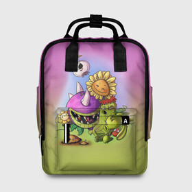 Женский рюкзак 3D с принтом Plants vs. Zombies в городе Новоалтайск, 100% полиэстер | лямки с регулируемой длиной, сверху ручки, чтобы рюкзак нести как сумку. Основное отделение закрывается на молнию, как и внешний карман. Внутри два дополнительных кармана, один из которых закрывается на молнию. По бокам два дополнительных кармашка, куда поместится маленькая бутылочка
 | plants vs. zombies | зомби | игра | компьютерная игра | против | растения | растения против зомби