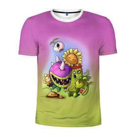 Мужская футболка 3D спортивная с принтом Plants vs. Zombies в городе Новоалтайск, 100% полиэстер с улучшенными характеристиками | приталенный силуэт, круглая горловина, широкие плечи, сужается к линии бедра | plants vs. zombies | зомби | игра | компьютерная игра | против | растения | растения против зомби