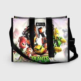 Сумка-шоппер 3D с принтом Plants vs Zombies в городе Новоалтайск, 100% полиэстер | застегивается на металлическую кнопку; внутренний карман застегивается на молнию. Стенки укреплены специальным мягким материалом, чтобы защитить содержимое от несильных ударов
 | garden warfare | plants | plants vs. zombies | plants vs. zombies: garden warfare | popcap | zombies | кактус | картошка | подсолнух | растения против зомби | сад