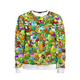 Детский свитшот 3D с принтом PLANTS VS ZOMBIES в городе Новоалтайск, 100% полиэстер | свободная посадка, прямой крой, мягкая тканевая резинка на рукавах и понизу свитшота | game | gamer | pattern | plants vs zombies | sticker | зомби | игры | паттерн | растения | растения против зомби | стикеры