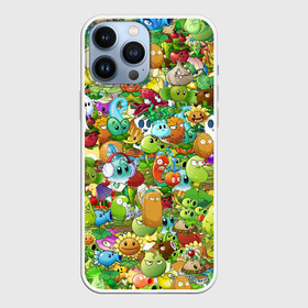 Чехол для iPhone 13 Pro Max с принтом PLANTS VS ZOMBIES в городе Новоалтайск,  |  | Тематика изображения на принте: game | gamer | pattern | plants vs zombies | sticker | зомби | игры | паттерн | растения | растения против зомби | стикеры
