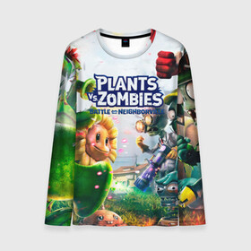 Мужской лонгслив 3D с принтом Plants vs Zombies. в городе Новоалтайск, 100% полиэстер | длинные рукава, круглый вырез горловины, полуприлегающий силуэт | plants vs zombies | pvz | зомби | игра | растения | растения против зомби