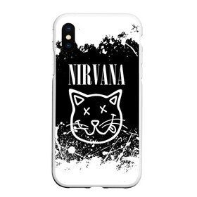Чехол для iPhone XS Max матовый с принтом NIRVANA в городе Новоалтайск, Силикон | Область печати: задняя сторона чехла, без боковых панелей | nirvana | smile | курт кобейн | нирвана | смайл
