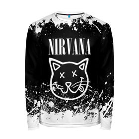 Мужской лонгслив 3D с принтом NIRVANA в городе Новоалтайск, 100% полиэстер | длинные рукава, круглый вырез горловины, полуприлегающий силуэт | nirvana | smile | курт кобейн | нирвана | смайл