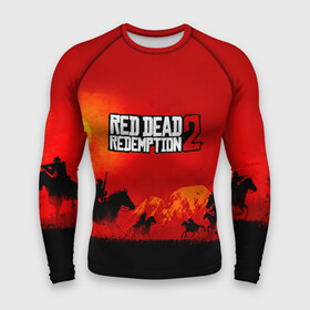 Мужской рашгард 3D с принтом RDR 2 в городе Новоалтайск,  |  | arthur morgan | cowboy | online | red dead online | red dead redemption 2 | rockstar games | wild west | артур морган | бандит | вестерн | винтовка | дикий запад | ковбой | рокстар
