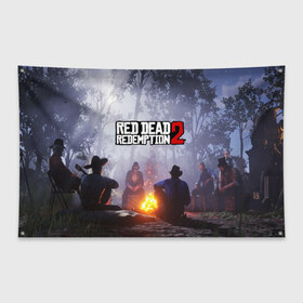 Флаг-баннер с принтом RDR PC в городе Новоалтайск, 100% полиэстер | размер 67 х 109 см, плотность ткани — 95 г/м2; по краям флага есть четыре люверса для крепления | arthur morgan | cowboy | online | red dead online | red dead redemption 2 | rockstar games | wild west | артур морган | бандит | вестерн | винтовка | дикий запад | ковбой | рокстар