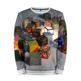 Мужской свитшот 3D с принтом MINECRAFT BLOX в городе Новоалтайск, 100% полиэстер с мягким внутренним слоем | круглый вырез горловины, мягкая резинка на манжетах и поясе, свободная посадка по фигуре | craft | creeper | dungeon | dungeons | earth | game | logo | mine | minecraft | mobile | online | дунгеонс | земля | зомби | игра | крипер | лого | майкрафт | майнкрафт | мобайл | онлайн | подземелье | подземелья