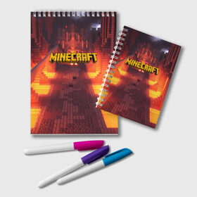 Блокнот с принтом MINECRAFT в городе Новоалтайск, 100% бумага | 48 листов, плотность листов — 60 г/м2, плотность картонной обложки — 250 г/м2. Листы скреплены удобной пружинной спиралью. Цвет линий — светло-серый
 | Тематика изображения на принте: craft | creeper | dungeon | dungeons | earth | game | logo | mine | minecraft | mobile | online | дунгеонс | земля | зомби | игра | крипер | лого | майкрафт | майнкрафт | мобайл | онлайн | подземелье | подземелья