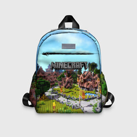 Детский рюкзак 3D с принтом MINECRAFT WORLD в городе Новоалтайск, 100% полиэстер | лямки с регулируемой длиной, сверху петелька, чтобы рюкзак можно было повесить на вешалку. Основное отделение закрывается на молнию, как и внешний карман. Внутри дополнительный карман. По бокам два дополнительных кармашка | craft | creeper | dungeon | dungeons | earth | game | logo | mine | minecraft | mobile | online | дунгеонс | земля | зомби | игра | крипер | лого | майкрафт | майнкрафт | мобайл | онлайн | подземелье | подземелья