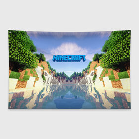 Флаг-баннер с принтом MINECRAFT в городе Новоалтайск, 100% полиэстер | размер 67 х 109 см, плотность ткани — 95 г/м2; по краям флага есть четыре люверса для крепления | craft | creeper | dungeon | dungeons | earth | game | logo | mine | minecraft | mobile | online | дунгеонс | земля | зомби | игра | крипер | лого | майкрафт | майнкрафт | мобайл | онлайн | подземелье | подземелья
