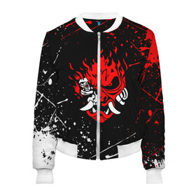 Женский бомбер 3D с принтом CYBERPUNK 2077 SAMURAI | САМУРАЙ в городе Новоалтайск, 100% полиэстер | застегивается на молнию, по бокам два кармана без застежек, мягкие манжеты, по низу бомбера и на воротнике — эластичная резинка | cd project red | cyberpunk 2077 | keanu reeves | samurai | киану ривз | киберпанк 2077 | самураи