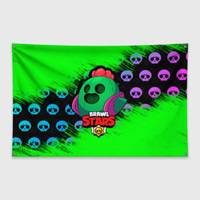 Флаг-баннер с принтом Brawl Stars [1] в городе Новоалтайск, 100% полиэстер | размер 67 х 109 см, плотность ткани — 95 г/м2; по краям флага есть четыре люверса для крепления | android | brawl | brawl stars | clash | clash royale | game | royale | stars | андроид | игра | мобильные игры | спайк