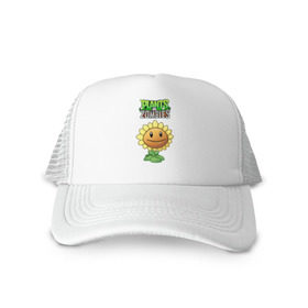 Кепка тракер с сеткой с принтом PLANTS VS ZOMBIES в городе Новоалтайск, трикотажное полотно; задняя часть — сетка | длинный козырек, универсальный размер, пластиковая застежка | Тематика изображения на принте: battle | plants | plants vs zombies | pvsz | vs | zombies | растения против зомби