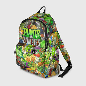 Рюкзак 3D с принтом PLANTS VS ZOMBIES в городе Новоалтайск, 100% полиэстер | лямки с регулируемой длиной, сверху петелька, чтобы рюкзак можно было повесить на вешалку. Основное отделение закрывается на молнию, как и внешний карман. Внутри два дополнительных кармана, один из которых закрывается на молнию. По бокам два дополнительных кармашка | battle | plants | plants vs zombies | pvsz | vs | zombies | растения против зомби