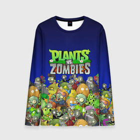 Мужской лонгслив 3D с принтом PLANTS VS ZOMBIES в городе Новоалтайск, 100% полиэстер | длинные рукава, круглый вырез горловины, полуприлегающий силуэт | battle | plants | plants vs zombies | pvsz | vs | zombies | растения против зомби