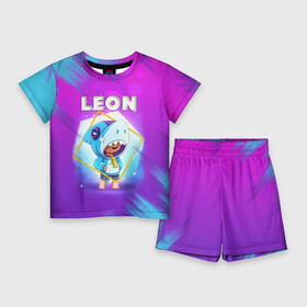 Детский костюм с шортами 3D с принтом Brawl Stars LEON в городе Новоалтайск,  |  | brawl | brawl stars | crow | leon | stars | бравл | бравл старс | браво старс | игра | компьютерная | кров | леон | онлайн | старс