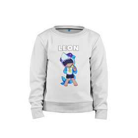 Детский свитшот хлопок с принтом Brawl Stars LEON в городе Новоалтайск, 100% хлопок | круглый вырез горловины, эластичные манжеты, пояс и воротник | brawl | brawl stars | crow | leon | stars | бравл | бравл старс | браво старс | игра | компьютерная | кров | леон | онлайн | старс
