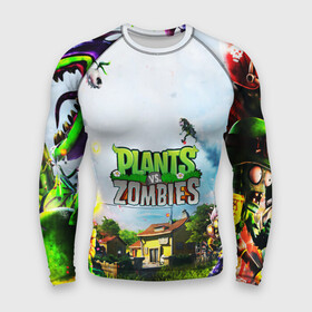 Мужской рашгард 3D с принтом PLANTS VS. ZOMBIES в городе Новоалтайск,  |  | Тематика изображения на принте: garden warfare | plants | plants vs. zombies | plants vs. zombies: garden warfare | popcap | zombies | кактус | картошка | подсолнух | растения против зомби | сад