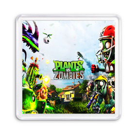 Магнит 55*55 с принтом PLANTS VS. ZOMBIES в городе Новоалтайск, Пластик | Размер: 65*65 мм; Размер печати: 55*55 мм | Тематика изображения на принте: garden warfare | plants | plants vs. zombies | plants vs. zombies: garden warfare | popcap | zombies | кактус | картошка | подсолнух | растения против зомби | сад