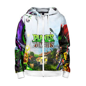 Детская толстовка 3D на молнии с принтом PLANTS VS. ZOMBIES в городе Новоалтайск, 100% полиэстер |  манжеты и пояс оформлены широкой мягкой резинкой, двухслойный капюшон со шнурком для регулировки, спереди карманы и застежка-молния
 | Тематика изображения на принте: garden warfare | plants | plants vs. zombies | plants vs. zombies: garden warfare | popcap | zombies | кактус | картошка | подсолнух | растения против зомби | сад