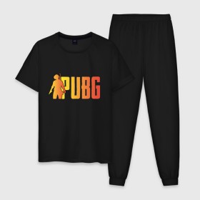 Мужская пижама хлопок с принтом PUBG. в городе Новоалтайск, 100% хлопок | брюки и футболка прямого кроя, без карманов, на брюках мягкая резинка на поясе и по низу штанин
 | playerunknowns battlegrounds | pubg | игра | шутер
