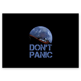 Поздравительная открытка с принтом Dont Panic в городе Новоалтайск, 100% бумага | плотность бумаги 280 г/м2, матовая, на обратной стороне линовка и место для марки
 | 2022 | cat | elon | galaxy | mars | moon | musk | nasa | space | spacex | tesla | вселенная | галактика | звезды | илон | космонавт | космос | луна | марс | маск | наса | скафандр | тесла