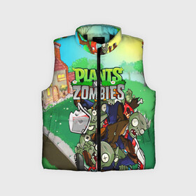 Детский жилет утепленный 3D с принтом PLANTS VS. ZOMBIES в городе Новоалтайск,  |  | garden warfare | plants | plants vs. zombies | plants vs. zombies: garden warfare | popcap | zombies | кактус | картошка | подсолнух | растения против зомби | сад