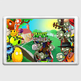 Магнит 45*70 с принтом PLANTS VS. ZOMBIES в городе Новоалтайск, Пластик | Размер: 78*52 мм; Размер печати: 70*45 | Тематика изображения на принте: garden warfare | plants | plants vs. zombies | plants vs. zombies: garden warfare | popcap | zombies | кактус | картошка | подсолнух | растения против зомби | сад