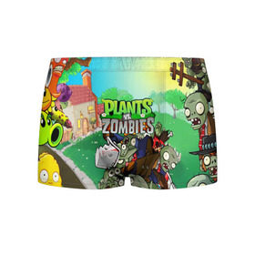 Мужские трусы 3D с принтом PLANTS VS. ZOMBIES в городе Новоалтайск, 50% хлопок, 50% полиэстер | классическая посадка, на поясе мягкая тканевая резинка | garden warfare | plants | plants vs. zombies | plants vs. zombies: garden warfare | popcap | zombies | кактус | картошка | подсолнух | растения против зомби | сад