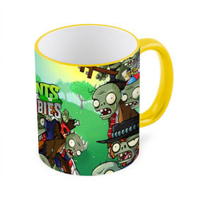 Кружка с полной запечаткой с принтом PLANTS VS. ZOMBIES в городе Новоалтайск, керамика | ёмкость 330 мл | garden warfare | plants | plants vs. zombies | plants vs. zombies: garden warfare | popcap | zombies | кактус | картошка | подсолнух | растения против зомби | сад
