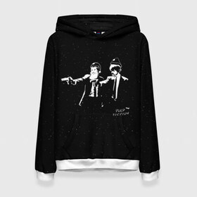 Женская толстовка 3D с принтом Pulp Fiction в городе Новоалтайск, 100% полиэстер  | двухслойный капюшон со шнурком для регулировки, мягкие манжеты на рукавах и по низу толстовки, спереди карман-кенгуру с мягким внутренним слоем. | pulp fiction | криминальное чтиво | сэмюел л джексон | тарантино | ума турман
