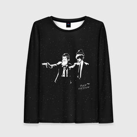 Женский лонгслив 3D с принтом Pulp Fiction в городе Новоалтайск, 100% полиэстер | длинные рукава, круглый вырез горловины, полуприлегающий силуэт | pulp fiction | криминальное чтиво | сэмюел л джексон | тарантино | ума турман