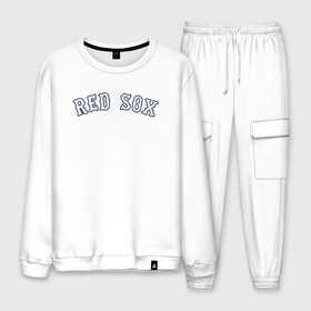Мужской костюм хлопок с принтом Red sox в городе Новоалтайск, 100% хлопок | на свитшоте круглая горловина, мягкая резинка по низу. Брюки заужены к низу, на них два вида карманов: два “обычных” по бокам и два объемных, с клапанами, расположенные ниже линии бедра. Брюки с мягкой трикотажной резинкой на поясе и по низу штанин. В поясе для дополнительного комфорта — широкие завязки | red sox | rsac | бейсбол | бостон | красные носки | массачусетс | профессиональная бейсбольная | спорт | улетай | утекай