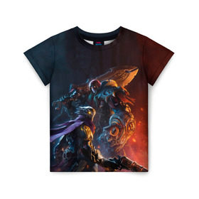 Детская футболка 3D с принтом Darksiders Genesis в городе Новоалтайск, 100% гипоаллергенный полиэфир | прямой крой, круглый вырез горловины, длина до линии бедер, чуть спущенное плечо, ткань немного тянется | action | darksiders | darksiders 3 | darksiders genesis | game | дарксайдерс | дарксайдерс 3 | дарксайдерс генезис | демон | игра | огонь | экшен