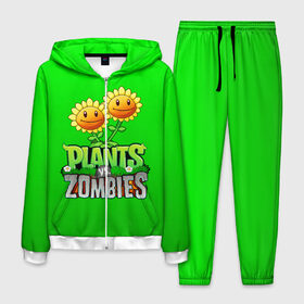 Мужской костюм 3D с принтом PLANTS VS ZOMBIES в городе Новоалтайск, 100% полиэстер | Манжеты и пояс оформлены тканевой резинкой, двухслойный капюшон со шнурком для регулировки, карманы спереди | battle | plants | plants vs zombies | pvsz | vs | zombies | растения против зомби