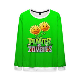 Мужской свитшот 3D с принтом PLANTS VS ZOMBIES в городе Новоалтайск, 100% полиэстер с мягким внутренним слоем | круглый вырез горловины, мягкая резинка на манжетах и поясе, свободная посадка по фигуре | Тематика изображения на принте: battle | plants | plants vs zombies | pvsz | vs | zombies | растения против зомби