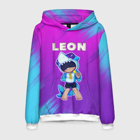 Мужская толстовка 3D с принтом Brawl Stars LEON в городе Новоалтайск, 100% полиэстер | двухслойный капюшон со шнурком для регулировки, мягкие манжеты на рукавах и по низу толстовки, спереди карман-кенгуру с мягким внутренним слоем. | brawl | brawl stars | crow | leon | stars | бравл | бравл старс | браво старс | игра | компьютерная | кров | леон | онлайн | старс