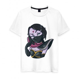 Мужская футболка хлопок с принтом Templar assassin в городе Новоалтайск, 100% хлопок | прямой крой, круглый вырез горловины, длина до линии бедер, слегка спущенное плечо. | Тематика изображения на принте: art | carry | dota | dota logo | game | hero | moba | арт | герой | дота 2 | дотка | игра | кэрри | моба | персонаж | темпларка | тэмпларка