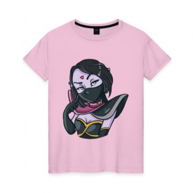 Женская футболка хлопок с принтом Templar assassin в городе Новоалтайск, 100% хлопок | прямой крой, круглый вырез горловины, длина до линии бедер, слегка спущенное плечо | art | carry | dota | dota logo | game | hero | moba | арт | герой | дота 2 | дотка | игра | кэрри | моба | персонаж | темпларка | тэмпларка