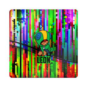 Магнит виниловый Квадрат с принтом BRAWL STARS LEON в городе Новоалтайск, полимерный материал с магнитным слоем | размер 9*9 см, закругленные углы | android | brawl stars | games | leon | mobile game | stars | игры | леон | мобильные игры
