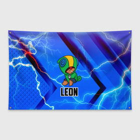 Флаг-баннер с принтом BRAWL STARS LEON в городе Новоалтайск, 100% полиэстер | размер 67 х 109 см, плотность ткани — 95 г/м2; по краям флага есть четыре люверса для крепления | android | brawl stars | games | leon | mobile game | stars | игры | леон | мобильные игры